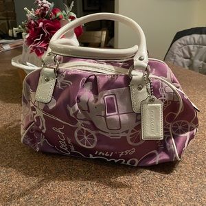 Coach Purple Horse and Carriage Satchel